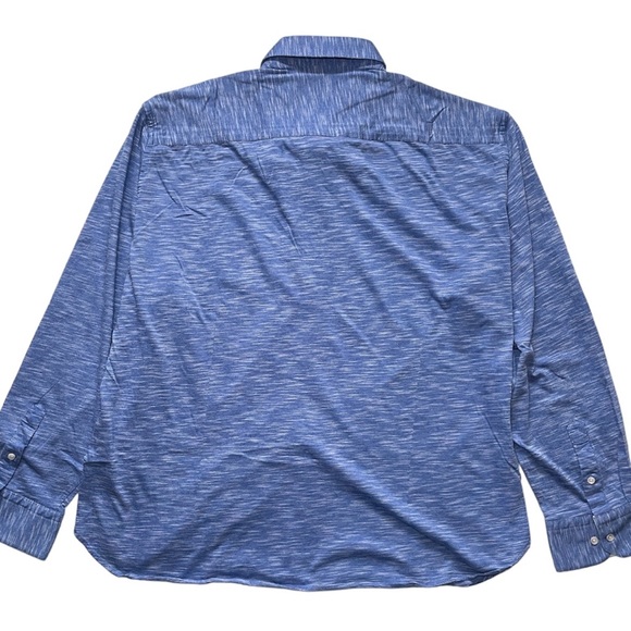 Bundle of 2 ETZO Mens 4XL Shirts Blue Gray Long Sleeve Button Down Stretch - Picture 10 of 14